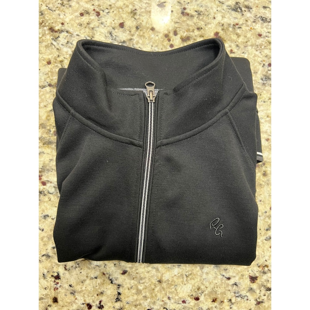 Robert Graham Mens Black Full Zip Track Jacket Mock Neck Tipped Trim RG Logo M - Picture 11 of 13
